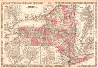 1864, Johnson Map of New York