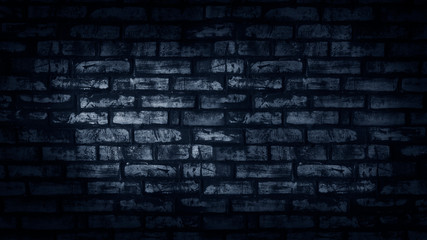 Fototapeta na wymiar The texture of the brick is blue neon light. Background brick brick wall wall.