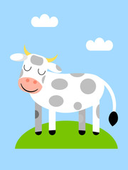 The cow in the meadow