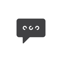 Chat message vector icon. filled flat sign for mobile concept and web design. Speech bubble text simple solid icon. Symbol, logo illustration. Pixel perfect vector graphics