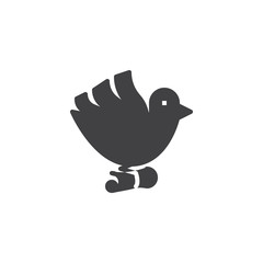 Post pigeon vector icon. filled flat sign for mobile concept and web design. Pigeon bird and paper letter message simple solid icon. Symbol, logo illustration. Pixel perfect vector graphics