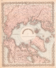 1872, Colton Map of the North Pole or Arctic