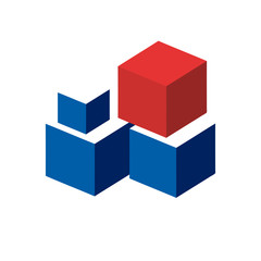 Vector logo of cubes and boxes, concept of shipping