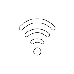 Flat design style vector of wifi symbol icon on white. Black outlines.