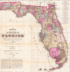 1884, Drew Pocket Map of Florida