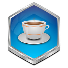 Button with a Cup of Coffee - 3D illustration