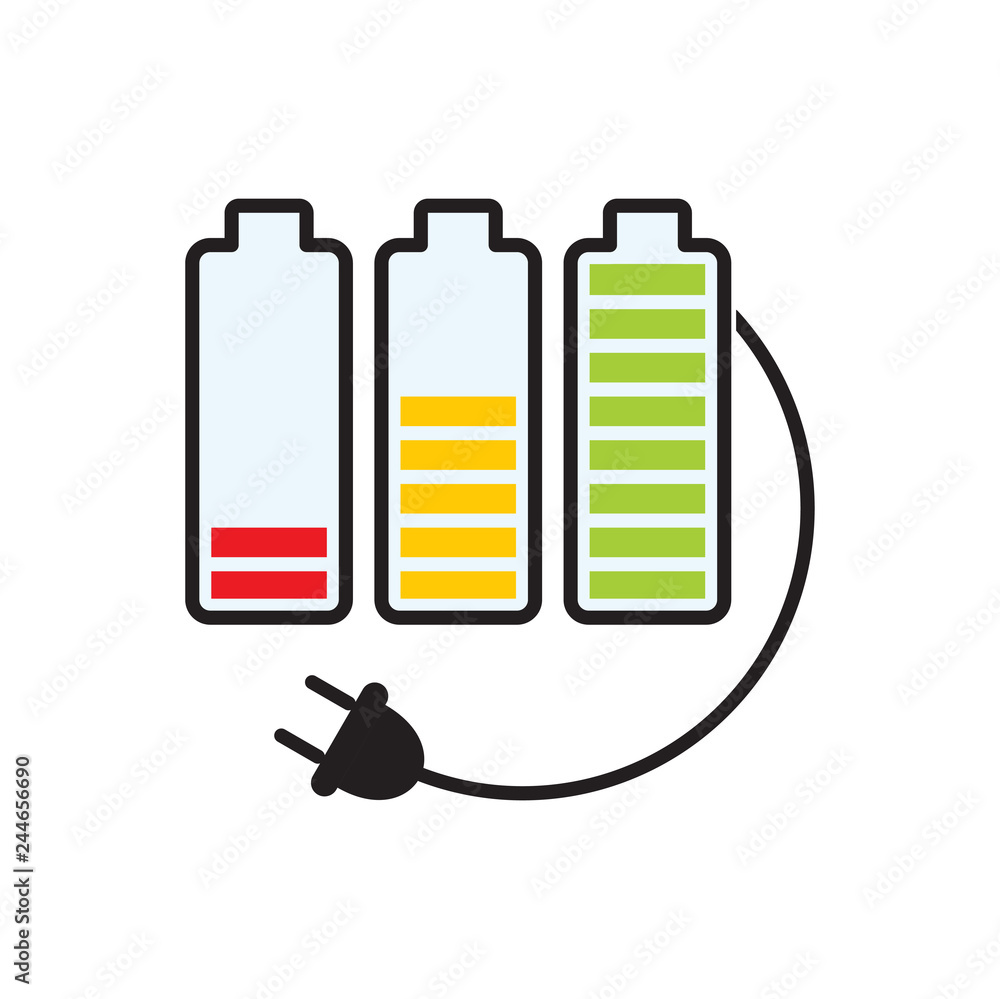 Poster rechargable battery on white background for graphic and web design, modern simple vector sign. inter
