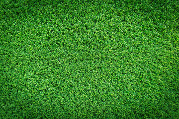 Obraz premium Grass texture background for golf course, soccer field or sports concept design. Artificial green grass.