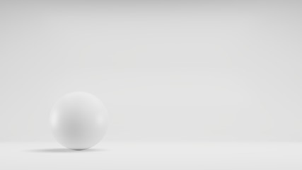 Sphere in a white photo studio