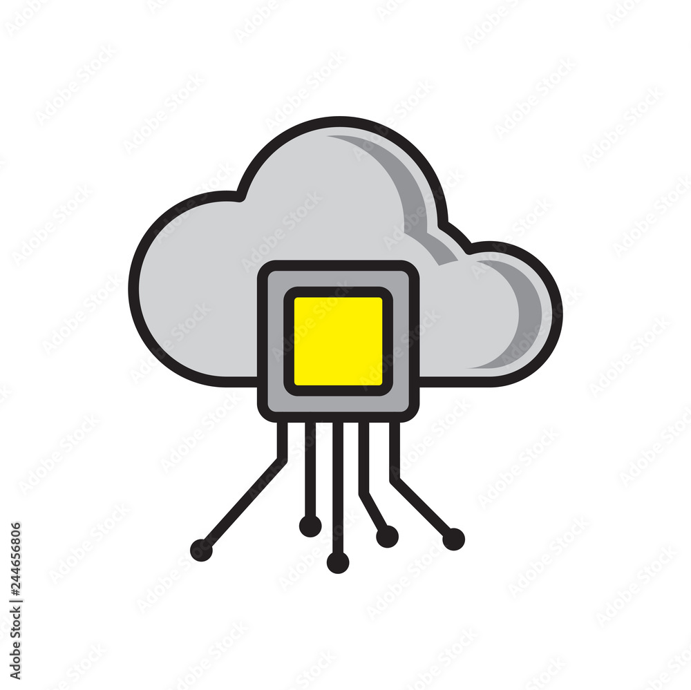 Poster cloud data storage icon on white background for graphic and web design, modern simple vector sign. i