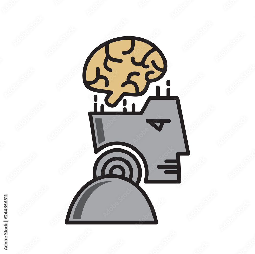 Poster ai icon on white background for graphic and web design, modern simple vector sign. internet concept.