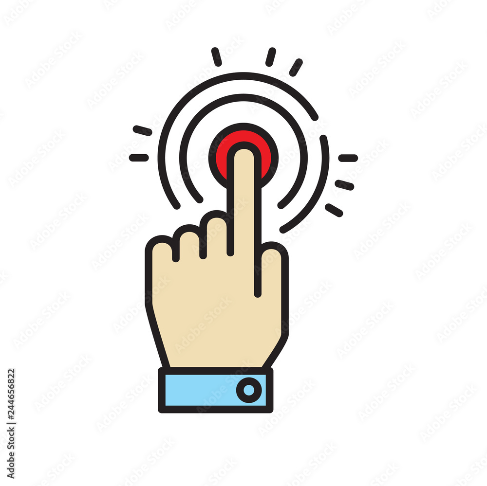 Poster touch id icon on white background for graphic and web design, modern simple vector sign. internet co