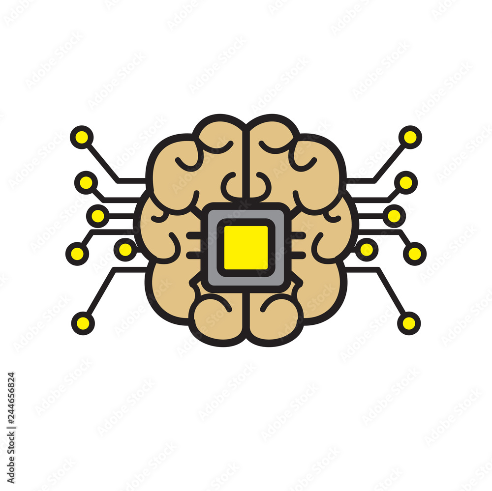 Fototapete ai icon on white background for graphic and web design, modern simple vector sign. internet concept.