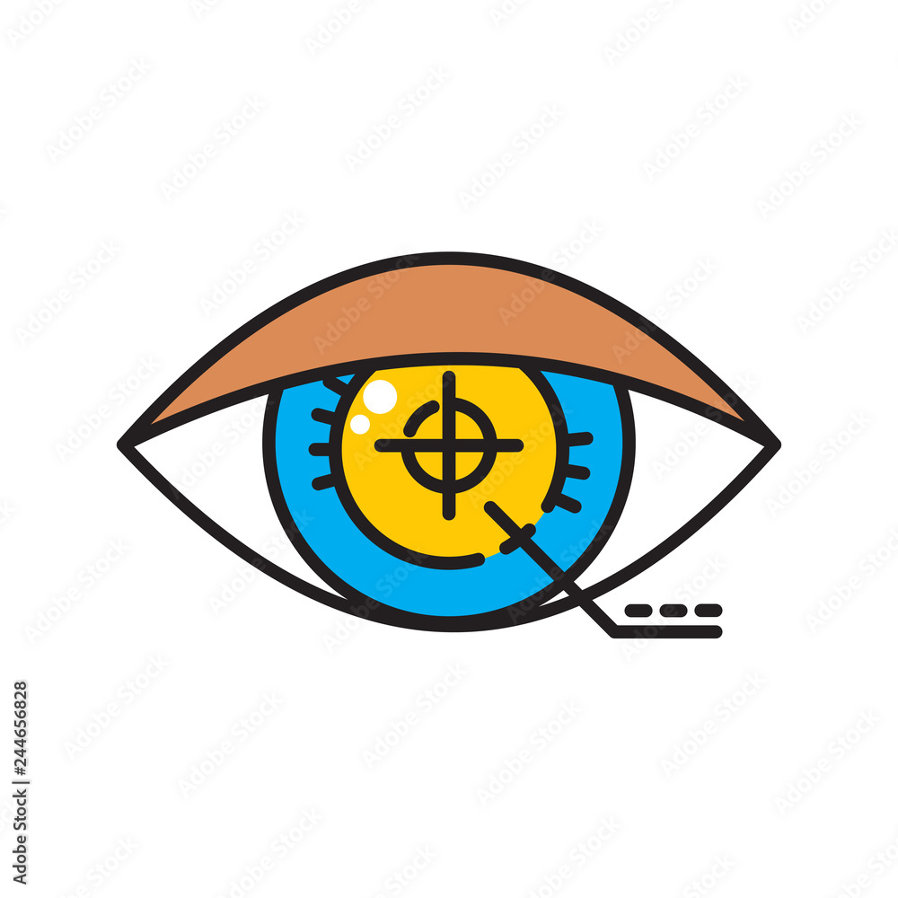 Poster eye scanner icon on white background for graphic and web design, modern simple vector sign. internet