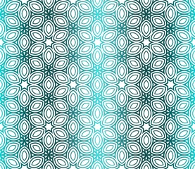 Seamless Geometrical Floral Texture. Vector Illustration. For Design, Wallpaper, Fashion, Print. Light green Gradient