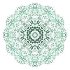 Green gradient color Mandala. Vector illustration.
