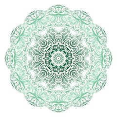 Green gradient color Mandala. Vector illustration.
