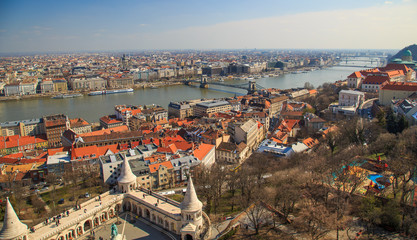 Budapest city panorama with Danube view, Hungary