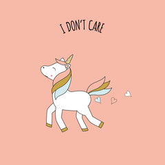 Cute unicorn - kawaii illustration