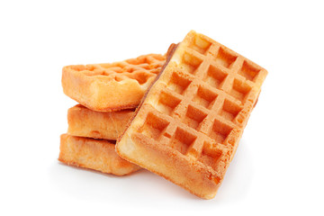 Viennese waffles on white