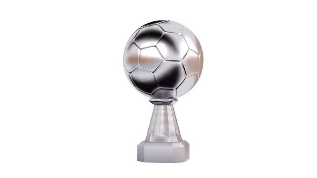 Front View of Handball Silver Trophy in Infinite Rotation