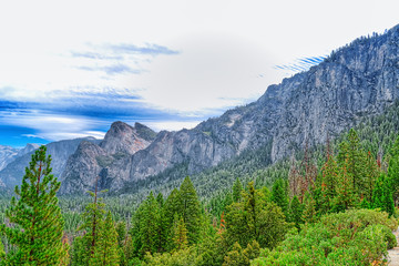 Magnificent national American natural park - Yosemite.