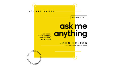 Ask Me Anything. AMA Session. Modern AMA Design Template for Business and Corporate talk for website/ banners/poster/flyer/blog promotions. . Team discussion concept - obrazy, fototapety, plakaty