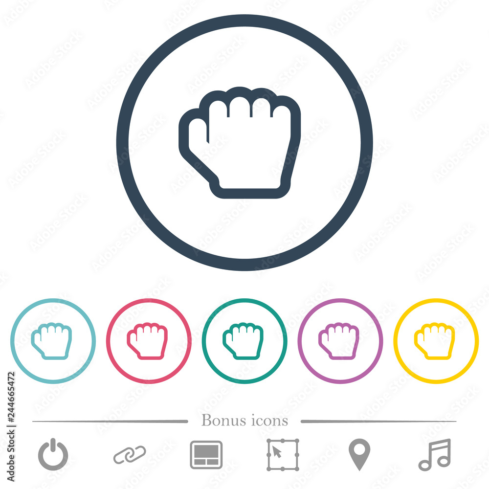 Poster grab cursor flat color icons in round outlines