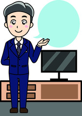 男性会社員サラリーマンの案内紹介