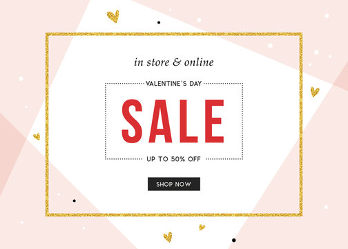 Vector design for Valentine's Day sale web banners, posters, flyers.