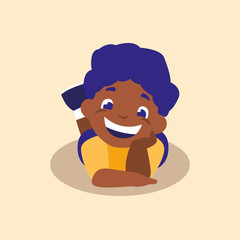 cute little boy black happy avatar character