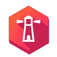 ikona z długim cieniem na tle sześcioboku © vempireart