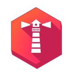 ikona z długim cieniem na tle sześcioboku © vempireart