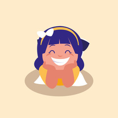 cute little girl happy avatar character