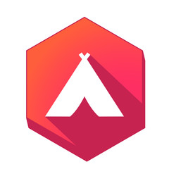 ikona z długim cieniem na tle sześcioboku © vempireart