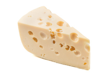 Cheese block isolated on white background cutout