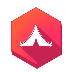 ikona z długim cieniem na tle sześcioboku © vempireart