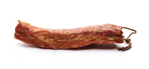 Traditional cured meat isolated on white background