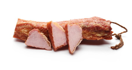 Traditional cured meat isolated on white background