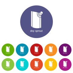 Doy pack icons color set vector for any web design on white background