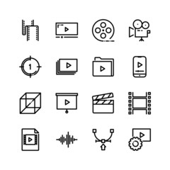 Video and Film Production icons set