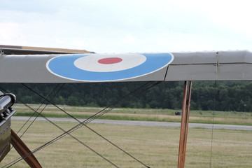 A wing of a biplane bomber