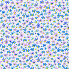Forget Me Not Flower Pattern. Endless Background. Seamless