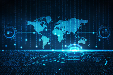 Fototapeta premium 2d illustration world map abstract background 