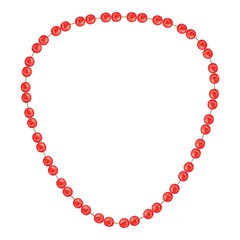 Red necklace icon. Cartoon of red necklace vector icon for web design isolated on white background