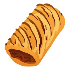 Cookie chocolate filling icon. Cartoon of cookie chocolate filling vector icon for web design isolated on white background