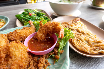 Shrimp fries with close up view.