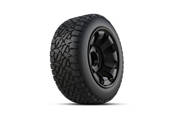 3d rendering Car tires on background