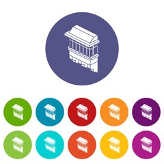 Classic balcony icons color set vector for any web design on white background