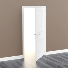 door white open light